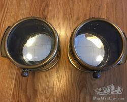 Pair of Summa light brass acetylene headlights