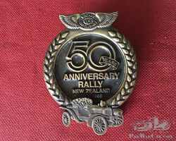 50 years anniversary rally badge of the Vintage Car Club of New Zealand