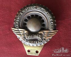 Early old car club brass badge of the Classic and Historic Automobile Club of Australia 1931-1942