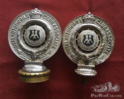 Two early Royal Automobile Club Association Auckland badges