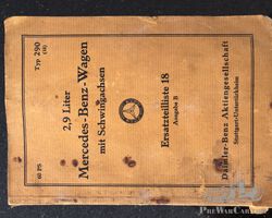 Mercedes Type 290 parts list