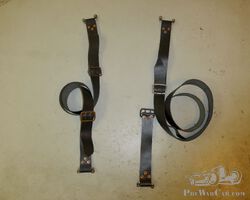 Leather hood straps, complete set of 2.