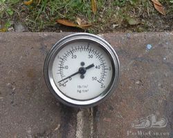 Oil pressure gauge.