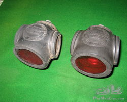 Pair of Rubbolite Divers Helmet tail lamps