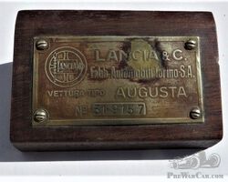 ID plate Lancia Augusta