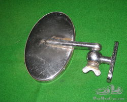 Vintage Oval Convex Rear View Mirror with arm