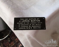 Bugatti Dealer-Jack Lemon Burton- Dashboard Plaque