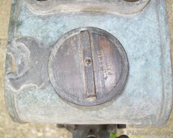 Early brass oil tank or oiler A. Laeis, Paris