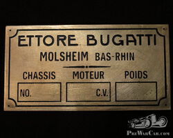 BUGATTI NUMBER PLATE
