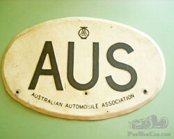 original Australian AUS Country Code Plate