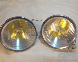 Lovely pair of circa 1930 large Magondeaux headlights in exceptional unrestored condition