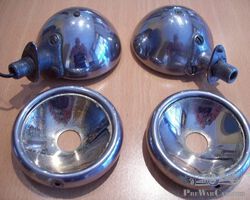 1932 Ford cowl lights and inside rear-view mirror.