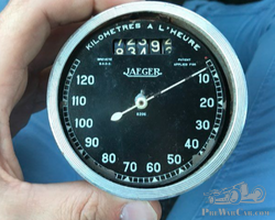 Compteur Jaeger 120km/h avant guerre fond noir