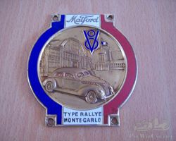 FRENCH MATFORD flathead V8 bumper/grille badge, MONTE-CARLO. 1935/1945