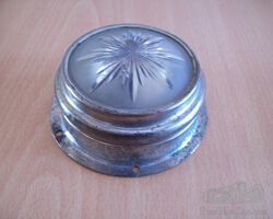 DOME LIGHT, Nickel & etched glass.