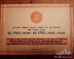 Alfa Romeo 6C 1750 Price list for parts