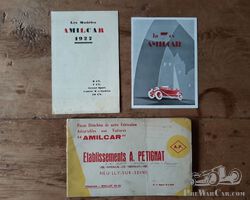 Amilcar Brochures and a Parts book SOLD