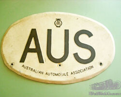original Australian AUS Country Code Plate