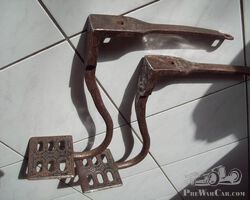 Two original hand made wrought iron Edwardian step plates. Chassis .