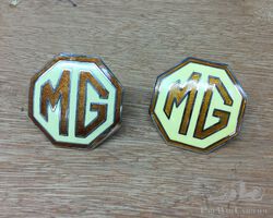 Two MG badges