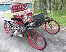 1898 Daley V twin motor-carriage. Recent successful Brighton Runs, much history, good condition, nice patina