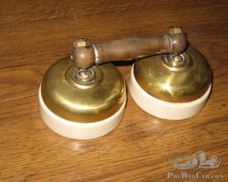 Brass and Porcelain Dual Tandem Magneto Switch Edwardian Special