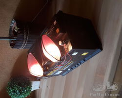Two side lamps built in glass and copper