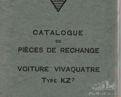 Renault Vivaquatre type KZ 7 Pieces rechange