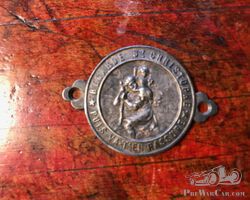 1920's FRENCH ST CHRISTOPHE CONTINENTAL SILVER DASHBOARD CAR BADGE Free Postage