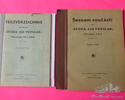 Skoda 420 Popular 2 Ersatzteillisten 1934 und 1935