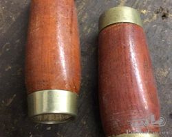 Vintage Wooden and Brass/ Nickel Plated Bicycle or Motorcycle Grips. c.1920's