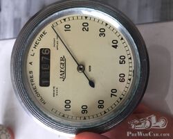 compteur jaeger fond blanc avant guerre 120 km/h
