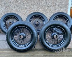 Complete set of 20" Rudge wheels / tyres Type 62 Rudge Hub - Bentley, Vauxhall etc