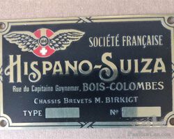 Bodywork badge Hispano-Suiza
