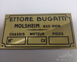 Bodywork badge Ettore Bugatti Bas Rhin and Alsace