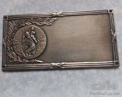 St Christophe dashboard badge - inscription/name can be engraved