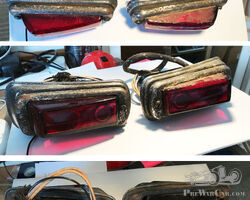 Vintage Lucas Pair of 464 Complete Tail lights, Rover P2 P3 P4, Austin, L464
