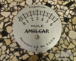 Amilcar oil indicator badge aluminium