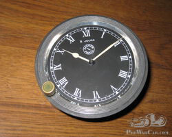 Jaeger Black Dial 8 Jour Car Clock
