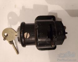 Klaxon iginition switch is original. The steering lock is new.