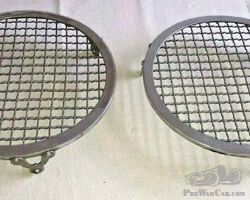 Vintage Pair of 9 inch Lucas Stoneguards, Headlamp Grilles, MG, Bentley, Rolls Royce, Alfa Romeo, Alvis, VSCC