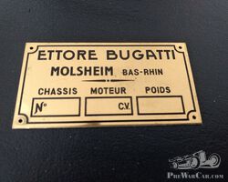 Chassis badge Etore Bugatti Molsheim / Bas-Rhin