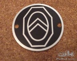 Citroen badge round aluminium