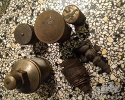Very old grease caps 6 pieces Some copper