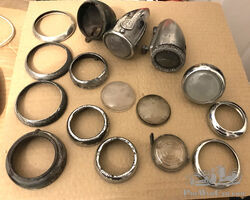 Vintage Job Lot Lucas Side Lights Part, Rims and Lenses, MG, Aston Martin, Rolls Royce, Austin, Morris, Riley