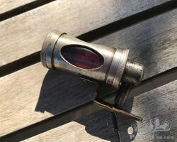 ORIGINAL 1920's FRENCH VINTAGE NICKEL BRASS TAIL LAMP SIMILAR TO MARCHAL