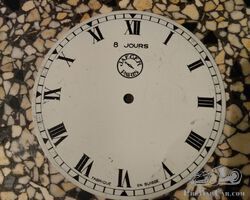 Jaeger Paris dial 8 jours with Roman numerals colour white