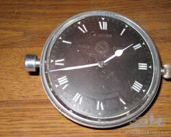 Jaeger Paris 8 Jour Side Wind Car Clock - Black Dial