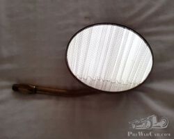 Brass rear view mirror.
