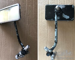 Vintage Desmo Rear View Convex Mirror & Mounting with arm, MG, Riley, Alvis, Bentley, Austin, Jaguar